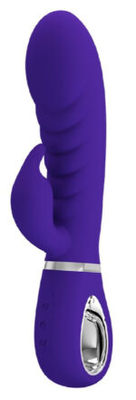 Prescott Super Soft Rabbit Silicone Vibrator - Purple - Image 6