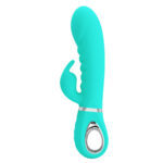 Prescott Super Soft Rabbit Silicone Vibrator - Vibrator -Teal - Image 8