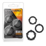 Stay Hard - Beaded Cock Rings - 3 Pack - Black - Image 2