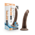 Dr. Skin Glide 7.5 Inch Self Lubricating Dildo - Chocolate - - Image 4