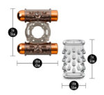 Stay Hard Vibrating Cock Ring Set With Dual Bullets Textured Sheath - Image 3