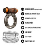 Stay Hard Vibrating Cock Ring Set With Sleeve Textured Sheath - Image 2