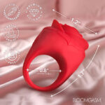 Rose Ring Discreet Finger Vibrator - Red - Image 3