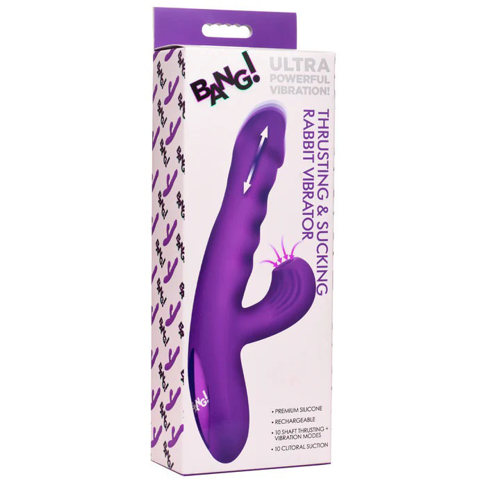 HOBNG-AH434.jpg Thrusting and Sucking Rabbit Vibrator - Purple - Image 1