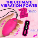 Vibrating Silicone Egg With Digital Remote - Pink - Image 2