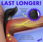 Vibrating Silicone Cock Ring - Black - Image 2