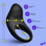 Vibrating Silicone Cock Ring - Black - Image 3