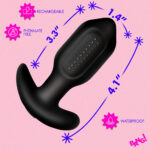Bumpy Vibrating Silicone Butt Plug - Black - Image 3