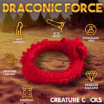 Rise of the Dragon Silicone Cock Ring - Red - Image 3