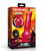 Hell Hound Inflatable Silicone Dildo - Red - Image 5