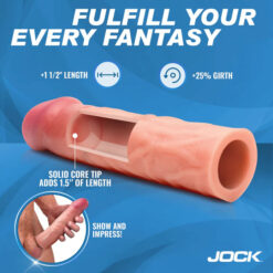 Jock 1.5 Silicone Penis Extension Sleeve - Light