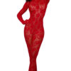 Gloved Bodystocking Dmnd - Os - Red