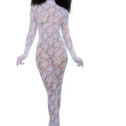 Gloved Bodystocking Dmnd - Os - White