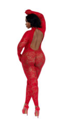 Gloved Bodystocking Dmnd - Qs - Red - Image 2