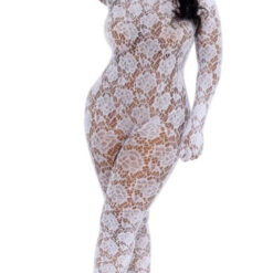 Gloved Bodystocking Dmnd - Qs - White