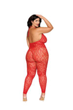 Rhinestone Bodystocking Dmnd - Queen Size - Poinsettia - Image 2