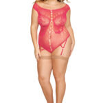 Garter Teddy - Queen Size - Watermelon