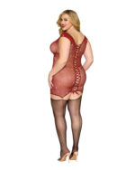Garter Slip Dmnd - One Size Queen - Red - Image 2