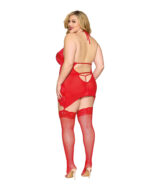 Garter Slip and G-String Dmnd - One Size Queen - Red - Image 2