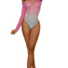 Ombre Net Bodystocking - Os - Tropical Sky