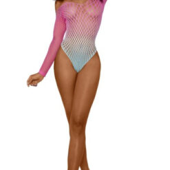 Ombre Net Bodystocking - Os - Tropical Sky