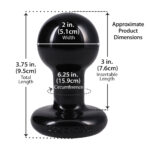 Round Butt Plug Small - Black - Image 3