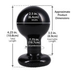 Round Butt Plug Medium - Black - Image 2