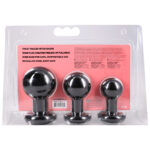 Round Butt Plug 3 Piece Set - Black - Image 3