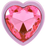 Booty Bling Metal Heart Plug - Small - Pink - Image 2