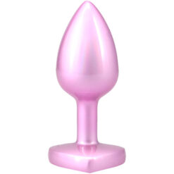 Booty Bling Metal Heart Plug - Medium - Pink