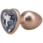 Booty Bling Metal Heart Plug - Small - Gold - Image 2