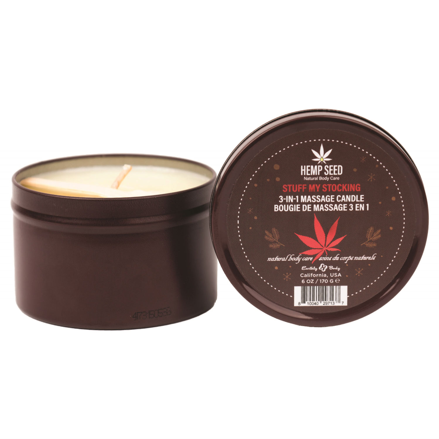 HOEB-HSCH024C.jpg Hemp Seed 3 in 1 Massage Candle Stuff My Stocking - 6oz - Image 1