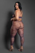 Set Me Free Footless Open Crotch Bodystocking - Queen - Dark Purple - Image 2
