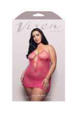 Call Me Baby Criss-Cross Halter Dress - Queen - Hot Pink - Image 3