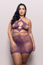 Focus on Me Cut-Out Halter Dress - Queen - Purple Wisteria - Image 2