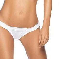Low Back v Strap Shiny Thong - Medium-large - White