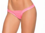 Wet Low Back v Strap Shiny Thong - Medium-large - Wet Pink