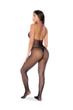 Whispered Lace Fishnet Bodystocking - Os - Black-purple - Image 2