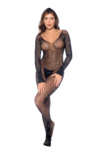 Celestial Sparkle Bodystocking - Os - Black-rhinestone