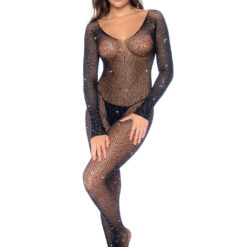 Celestial Sparkle Bodystocking - Os - Black-rhinestone