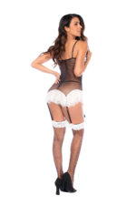 Maid Fishnet Body - Os - Black-white - Image 2