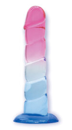 Shades, 7.5 Swirl Jelly Tpr Gradient Dong - Pink and Blue