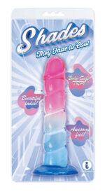 Shades, 7.5 Swirl Jelly Tpr Gradient Dong - Pink and Blue - Image 2