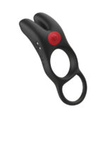 Red Dot Vibrating Cock Ring V1 With Remote - Black-red