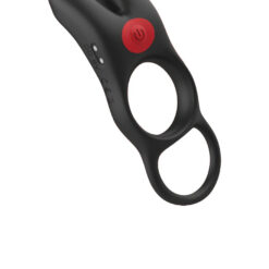 Red Dot Vibrating Cock Ring V1 With Remote - Black-red