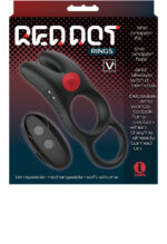 Red Dot Vibrating Cock Ring V1 With Remote - Black-red - Image 3
