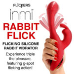 Rabbit Flick Flicking Silicone Rabbit Vibrator - Red - Image 4