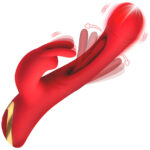 Rabbit Flick Flicking Silicone Rabbit Vibrator - Red - Image 5
