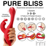 Rabbit Flick Flicking Silicone Rabbit Vibrator - Red - Image 8