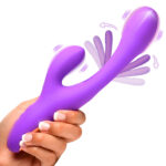 Tri-Flick Flicking Silicone Rabbit Vibrator - Purple - Image 2